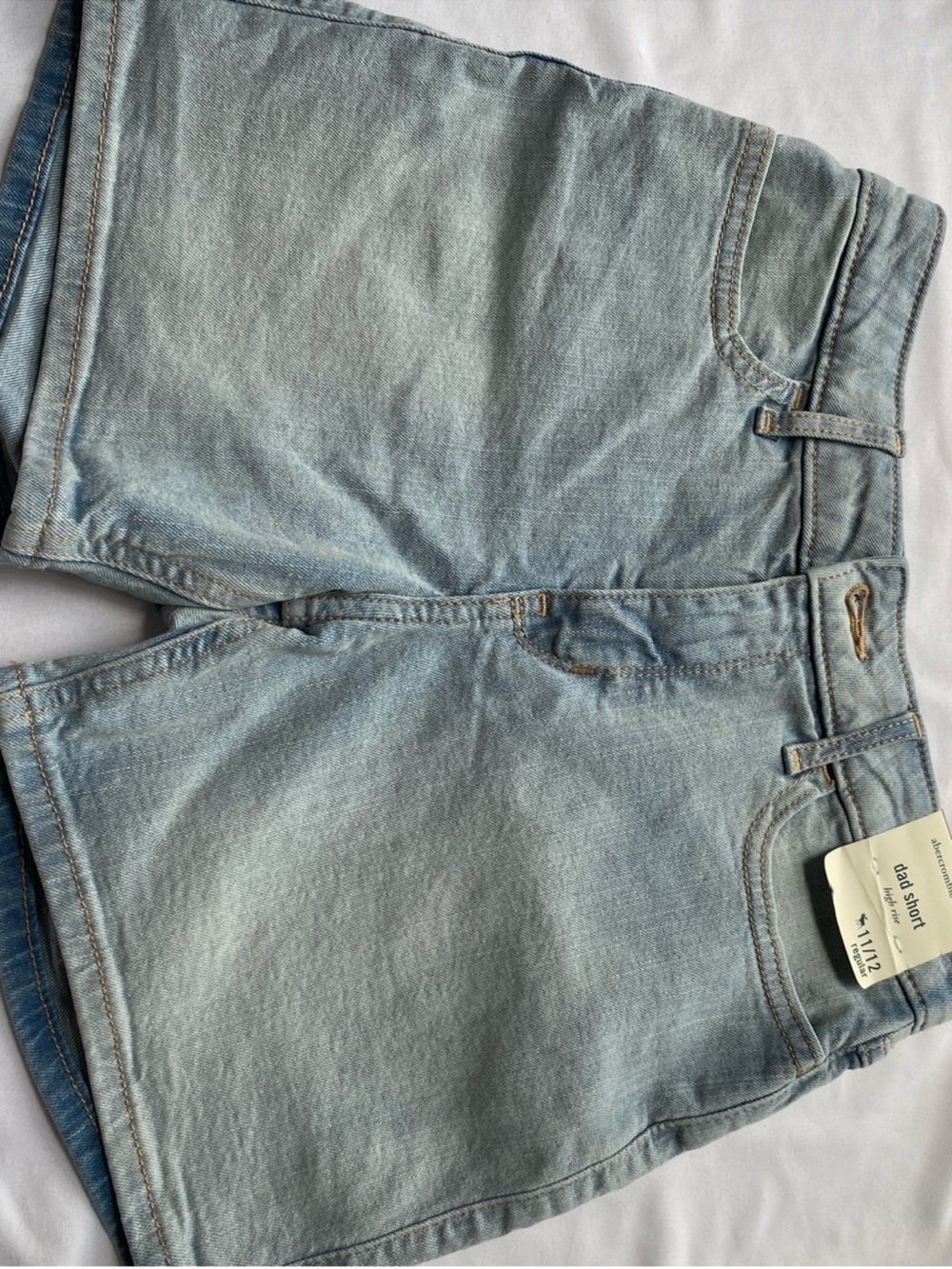 abercrombie kids light blue denim shorts